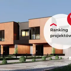 Nowoczesny projekt domu w zabudowie szeregowej z elementami kamienia i grafitu. Ranking projektów domów.