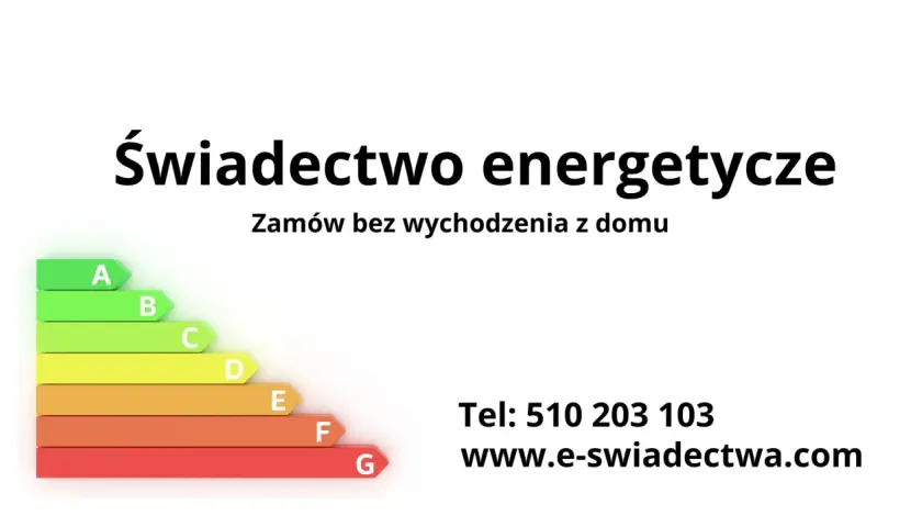 Świadectwo energetyczne budynku - skala od A do G. Zamów online. Tel: 510 203 103.