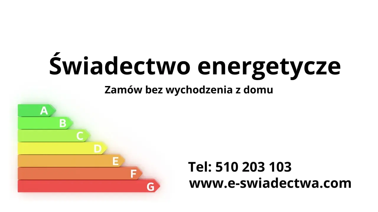Świadectwo energetyczne budynku - skala od A do G. Zamów online. Tel: 510 203 103.