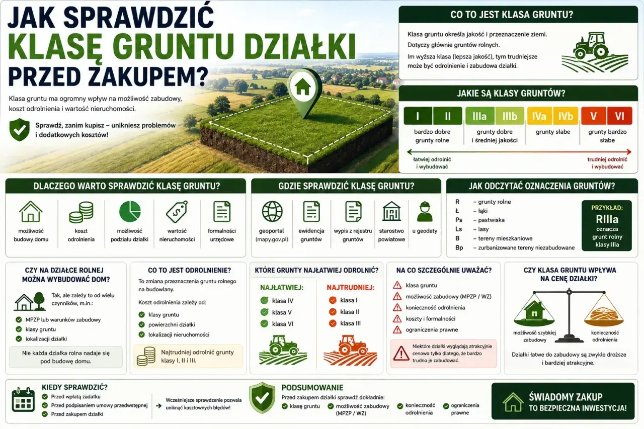 Jak podzielić działkę rolną? Sprawdź klasę gruntu przed zakupem, by uniknąć problemów i kosztów. Dowiedz się, gdzie i jak odczytać oznaczenia.